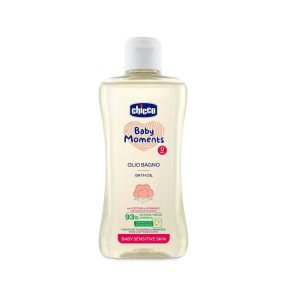   CHICCO Baby Moments Sensitive 93%-os természetes fürdőolaj pamuttal és E-vitaminnal 200 ml
