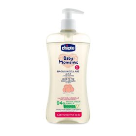   CHICCO Micellás sampon hajra és testre adagolóval Baby Moments Sensitive 94%-ban természetes. komponensek 500 ml