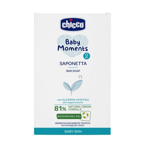 CHICCO kéziszappan szilárd növényi glicerinnel Baby Moments 81 % természetes összetevőkkel 100 g
