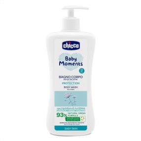   CHICCO Baby Moments Protection testápoló sampon adagolóval 93% természetes összetevőkkel 750 ml