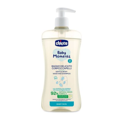 CHICCO Baby Moments 92 %-ban természetes összetevőkből álló sampon 500 ml