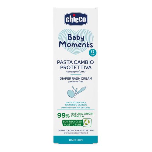 CHICCO Baby Moments parfümmentes babapopsikrém 99%-ban természetes összetevőkkel 100ml, 0m+