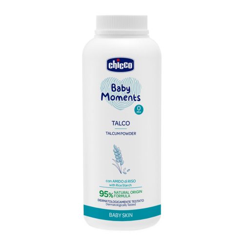 CHICCO Baby Moments babahintőpor rizskeményítővel 95% természetes összetevőkkel 150g