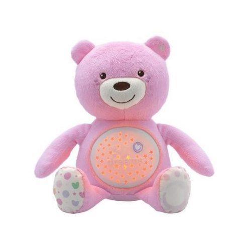 CHICCO Baby Bear plüss maci projector rózsaszín