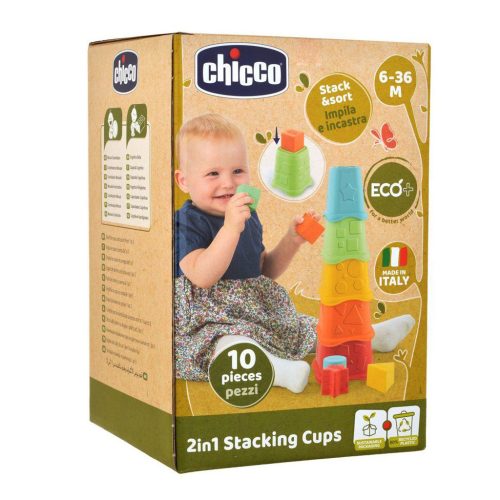 CHICCO egymásba rakható színes poharak Eco+ 6m+