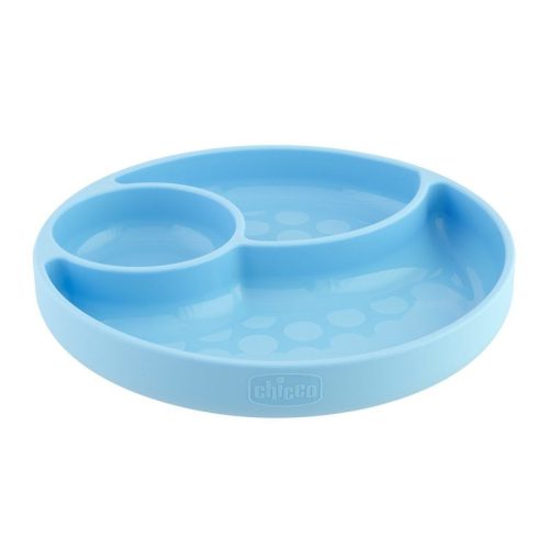 CHICCO Szilikon tányér kék-zöld 12 m+