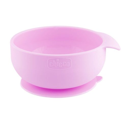 CHICCO Szilikon tál tapadókoronggal rózsaszín 6 m+