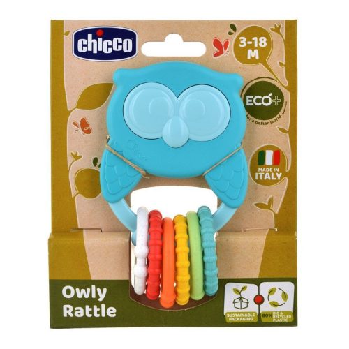 CHICCO csörgőharapda Eco+ Owly Owl 3m+ 3m+