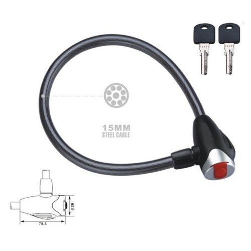 Kerékpárzár sodort Velotech 1,5x90 cm