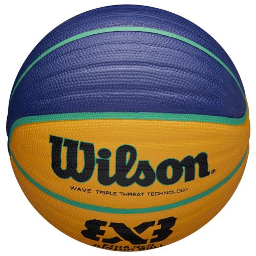 Kosárlabda Wilson FIBA 3x3 Junior gumi 5-ös méret kék-sárga