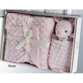   Gamberritos takaró - plüss 80x110cm - szundikendõvel rózsaszín 10887