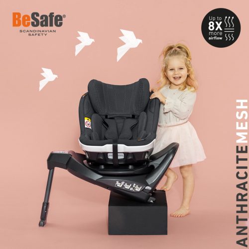 BeSafe gyerekülés iZi Turn i-Size ISOfix 61-105 cm Anthracite Mesh