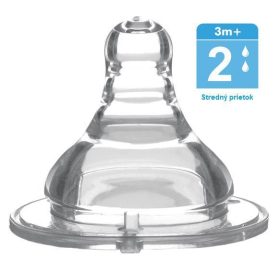   BABYONO Classic szilikon etetőcumi, közepes átfolyású, 3hó+