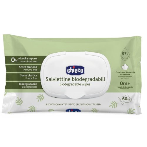 CHICCO Műanyagmentes babatörlőkendő 60 db