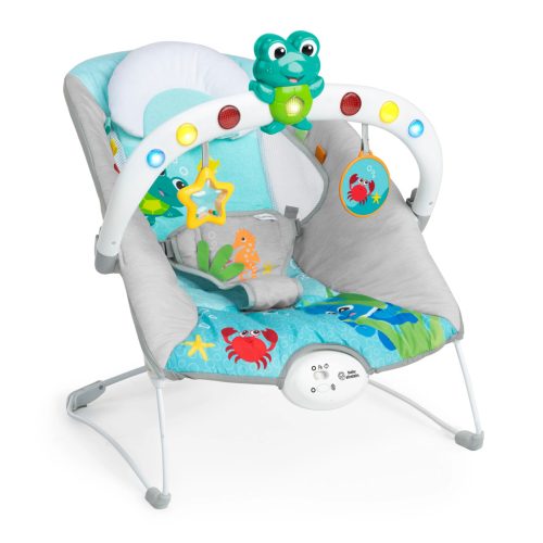 BABY EINSTEIN Zenés vibrációs nyugágy lámpákkal Kick to It Neptune 9 kg-ig