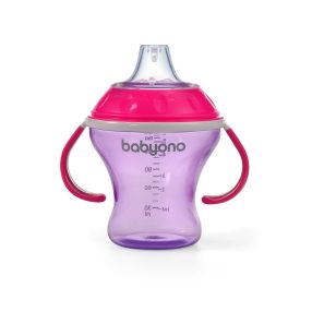   BABYONO Csöpögésmentes itatópohár puha itatófejjel Natural Nursing 180 ml lila