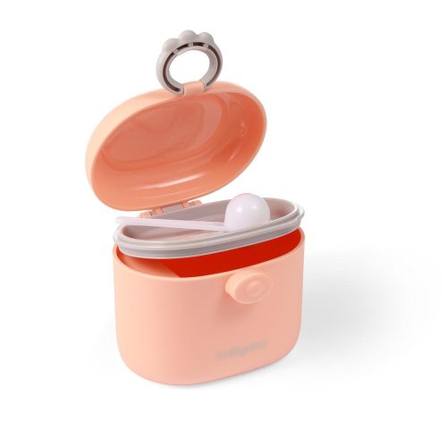 BabyOno tápszertartó doboz hordozható, kanállal rózsaszín 1544