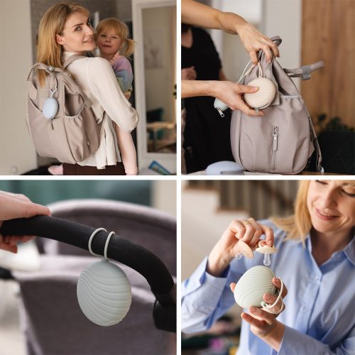 BabyOno cumitartó tok 2 cuminak szilikon cipzárral rózsaszín 1569/02