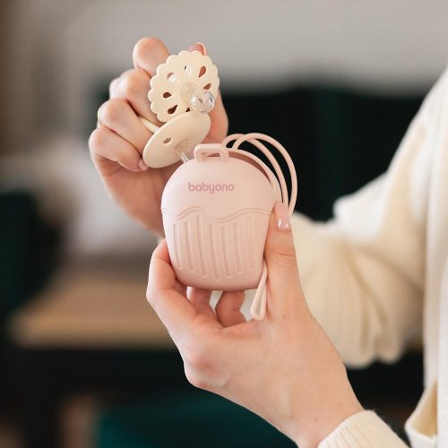 BabyOno szilikon cumitartó doboz 2cuminak rózsaszín 1656/02