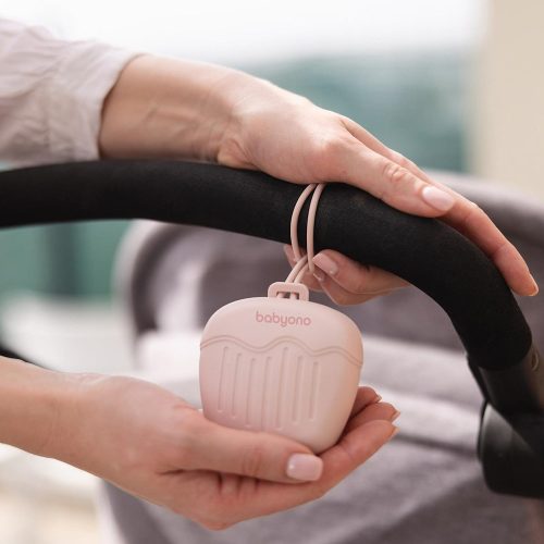 BabyOno szilikon cumitartó doboz 2cuminak rózsaszín 1656/02