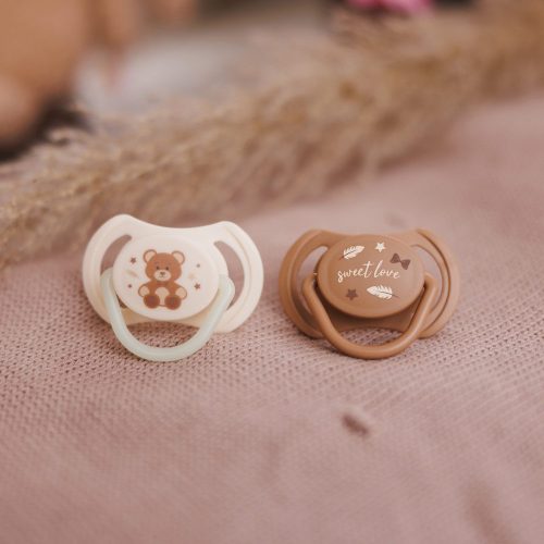 BabyOno játszócumi szimmetrikus szilikon dupla  Sweet Love 0-6 hó 1669/01
