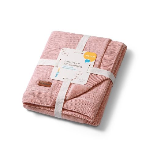 BabyOno babatakaró pamut/flanell kötött 75x100cm rózsaszín 1671/01