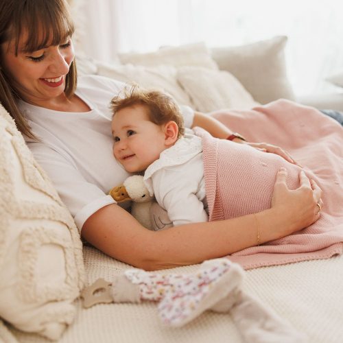 BabyOno babatakaró pamut/flanell kötött 75x100cm rózsaszín 1671/01