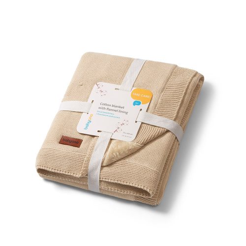 BabyOno babatakaró pamut/flanell kötött 75x100cm bézs 1671/02
