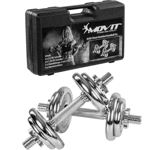 Kézisúlyzó szett MOVIT króm 2x10 kg