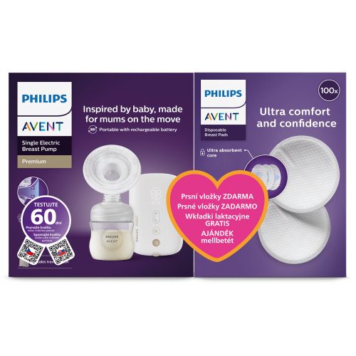 Philips AVENT Elektromos mellszívó, tölthető SCF396/31+Ajándék