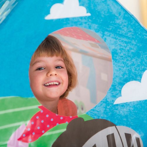 Játszósátor Intex kastély mintás