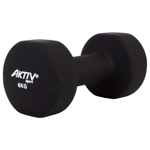Súlyzó neoprén Aktivsport 6 kg fekete