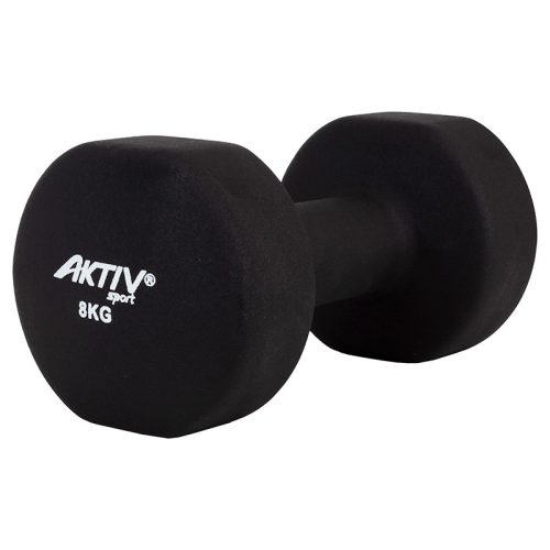 Súlyzó neoprén Aktivsport 8 kg fekete