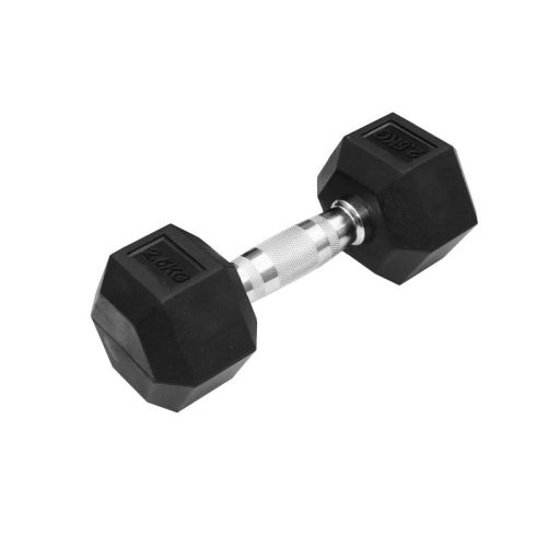 Hatszögletű gumírozott kézisúlyzó Trendy 2,5 kg