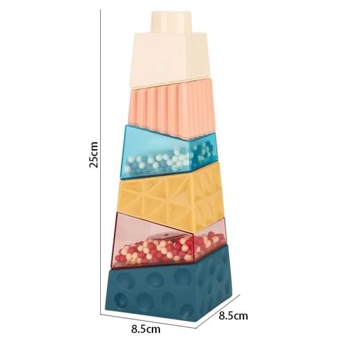 Montessori piramis érzékelő torony golyókkal