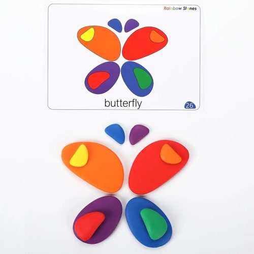 Montessori kreatív színes kavics puzzle