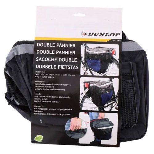 Kerékpártáska csomagtartóra dupla Dunlop 30x26x10 cm