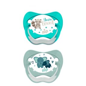   31003 NIP Family szilikon játszócumi 0-6 hónapos korig 2db-os