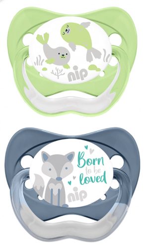 31003 NIP Family szilikon játszócumi 0-6 hónapos korig 2db-os