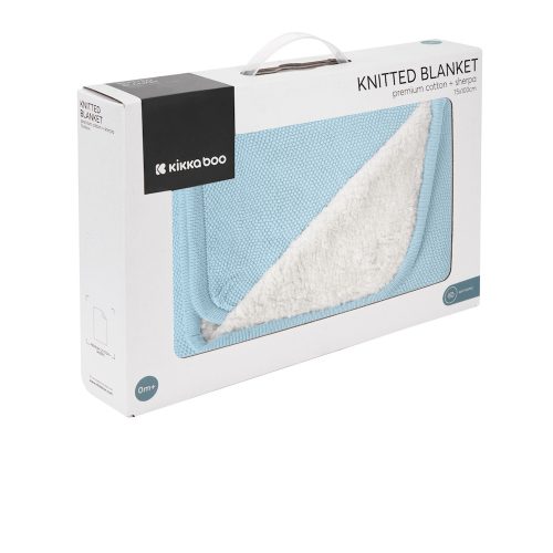 Kikkaboo takaró prémium pamut/sherpa kétoldalas 75x100cm Dream Big melange kék