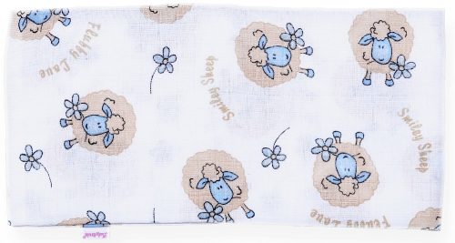 BB 2 db nyomott mintás textil cseh tetra pelenka kék bárányos