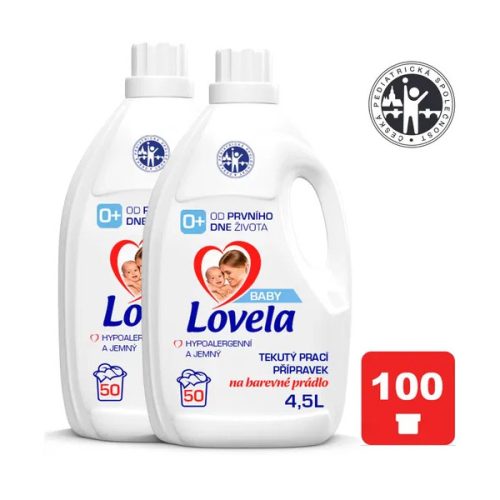 2x LOVELA Baby folyékony mosószer színes mosáshoz 4,5 l / 50 mosás