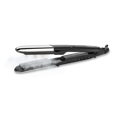 BaByliss ST496E Steam Shine Styler gőzölős hajvasaló és göndörítő, fekete-ezüst