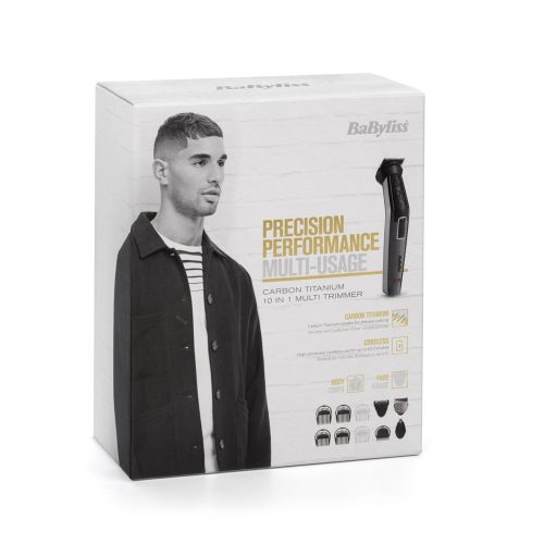 BaByliss MT727E Carbon Titanium 10az1-ben, arc- és testszőrtelenítő készlet, kék