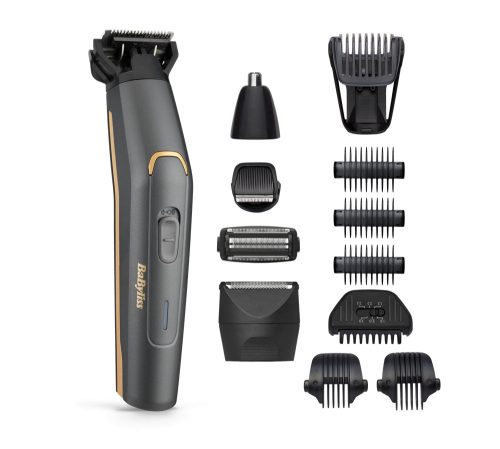 BaByliss MT987E Graphite Precision 12az1-ben, arc- és testszőrtelenítő készlet, szürke-arany