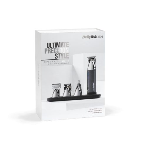 BaByliss MT996E Super-X Metal 15az1-ben, arc- és testszőrtelenítő készlet, metál ezüst