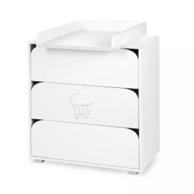 KLUPS NEL fiókos komód pelenkázóasztallal fehér