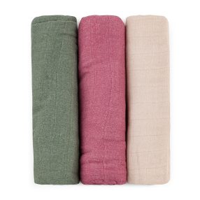   PETITE&MARS Bambusz muszlin 3 részes pelenka szett Moussy Botanic Tones 68 x 68 cm