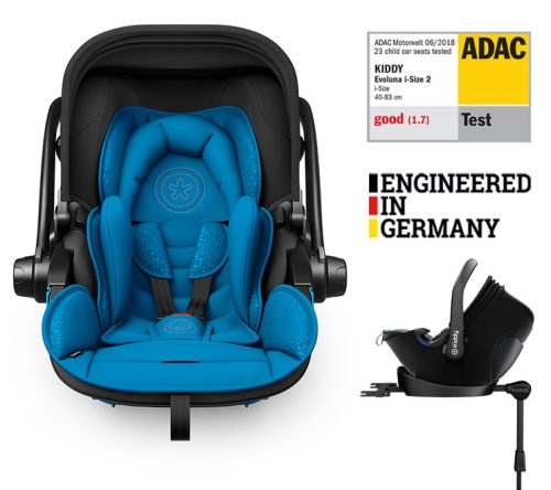 KIDDY autósülés Evoluna i-size 2 + Isofix talp 40-83 cm Sky Blue