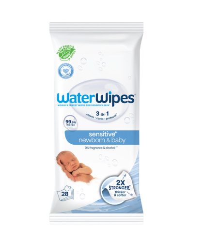WATERWIPES Nedves törlőkendők, műanyagmentes 28 db